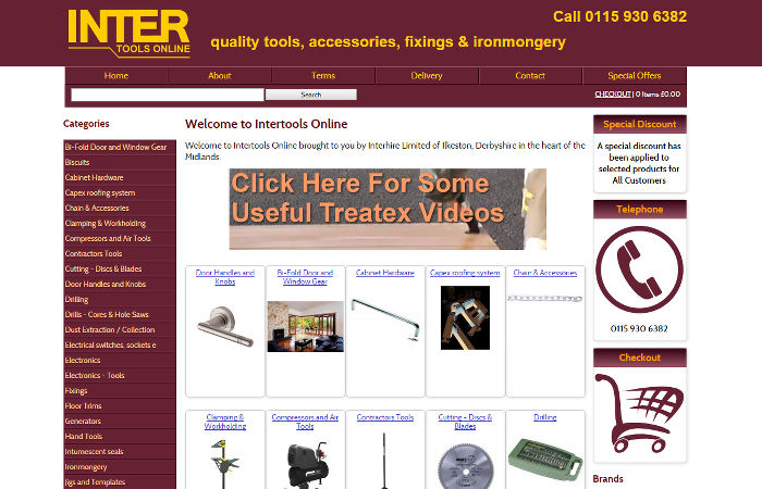 Intertools Online Website Screenshot