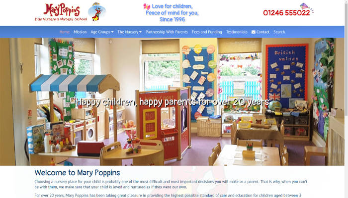 Mary Poppins Website Screenshot